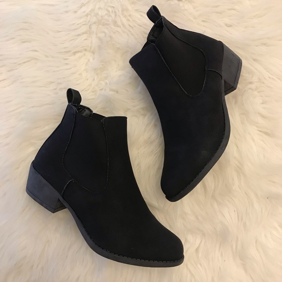 •RESTOCKED• Black Distressed Slip On Fall Bootie - Picture 2 of 8